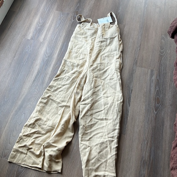 New COS linen blend oversized beige overalls jumpsuit - Picture 8 of 9